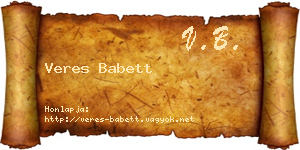 Veres Babett névjegykártya