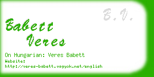 babett veres business card